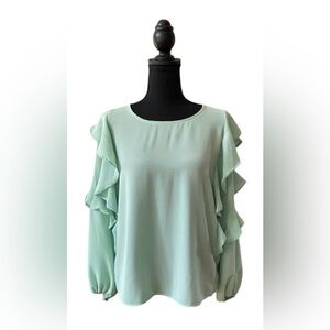 Vine & Love: Mint Green Women's Ruffle Sleeve Top
